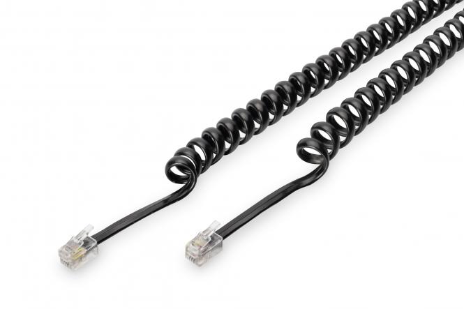 DIGITUS Hörerkabel RJ10 Stecker - RJ10 Stecker, gewendelt (EAN: 4016032330110)