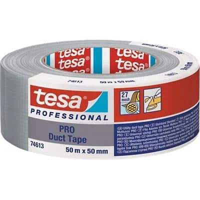 tesa Gewebeband Duct Tape PRO, 50 mm x 50 m, silber (EAN: 4063565117862)