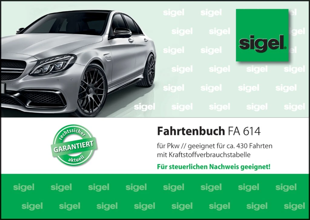 sigel Formularbuch "Fahrtenbuch Pkw", A6 quer, 44 Blatt (EAN: 4004360910258)