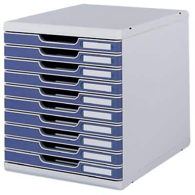 EXACOMPTA Schubladenbox MODULO A4, 10 Schübe, blau (EAN: 9002493023949)