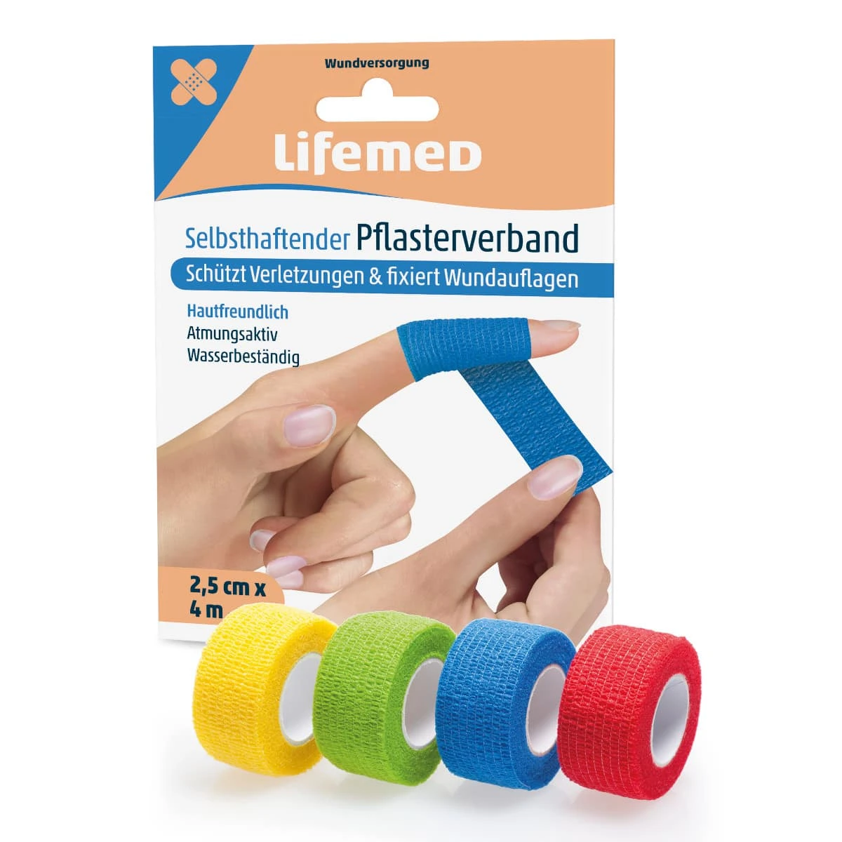 Lifemed Pflasterverband, selbsthaftend, farbig sortiert (EAN: 4251594201694)