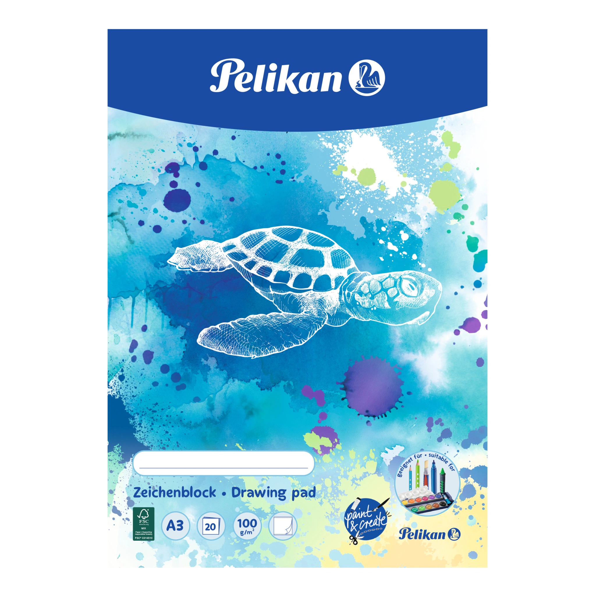 Pelikan Zeichenblock C3/20, DIN A3, 100 g/qm, 20 Blatt (EAN: 4012700101686)