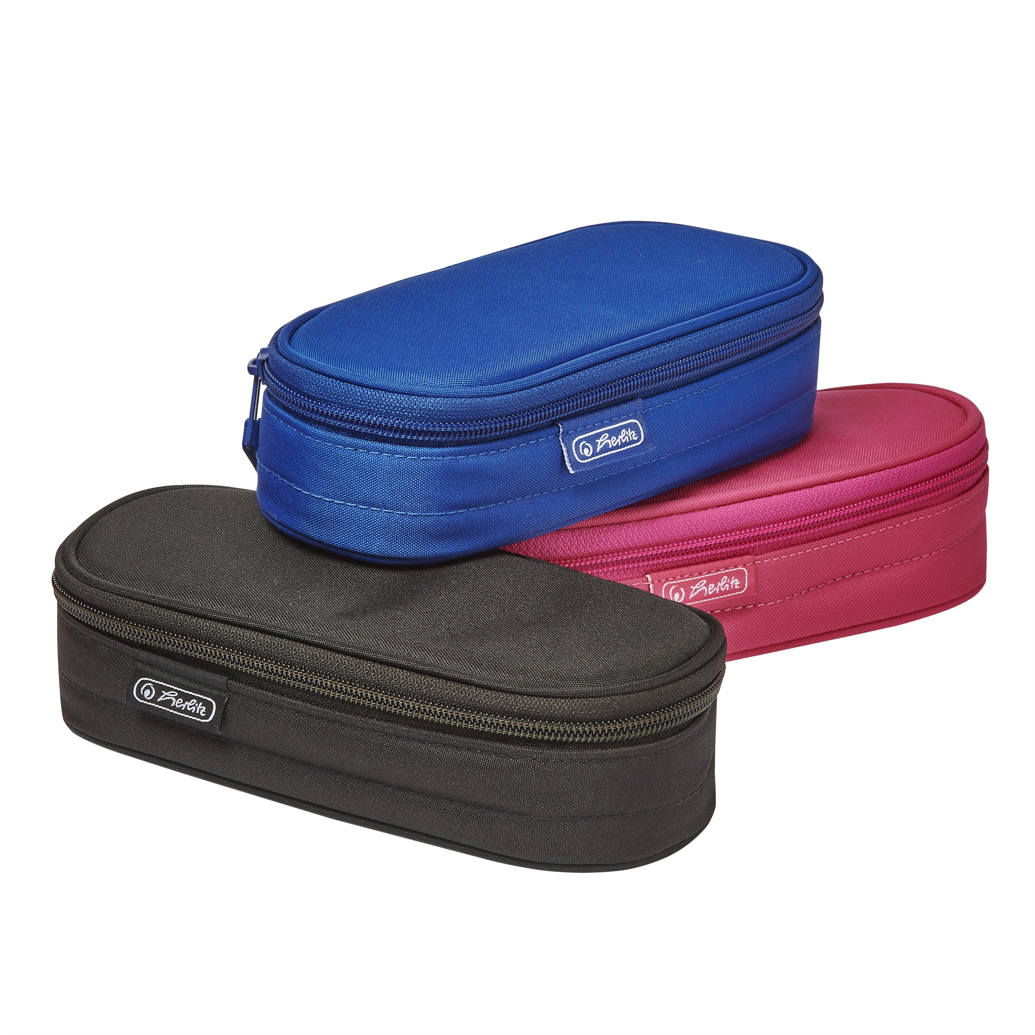 herlitz Schlamper-Etui, aus Nylon, 3 Farben sortiert, blau, pink und schwarz (EAN: 4008110222196)