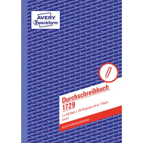 AVERY Zweckform Formularbuch "Durchschreibebuch", A5 (EAN: 4004182017296)