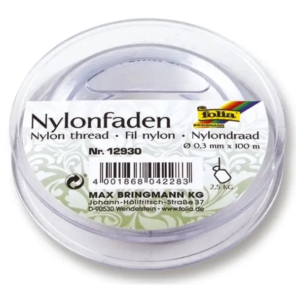 folia Nylonfaden auf Spule, 0,3 mm x 100 m, transparent (EAN: 4001868042283)