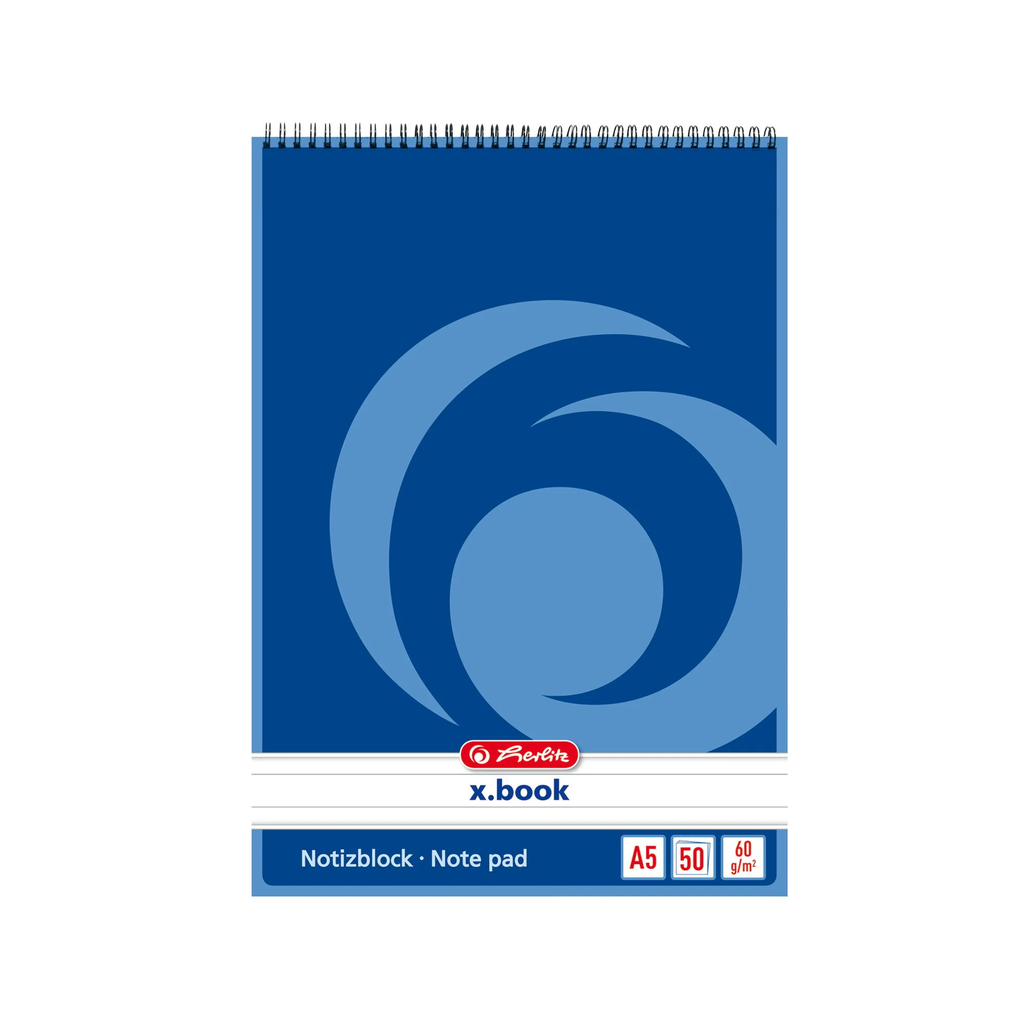 herlitz Spiralnotizblock x.book, DIN A5, 50 Blatt, liniert (EAN: 4008110110516)