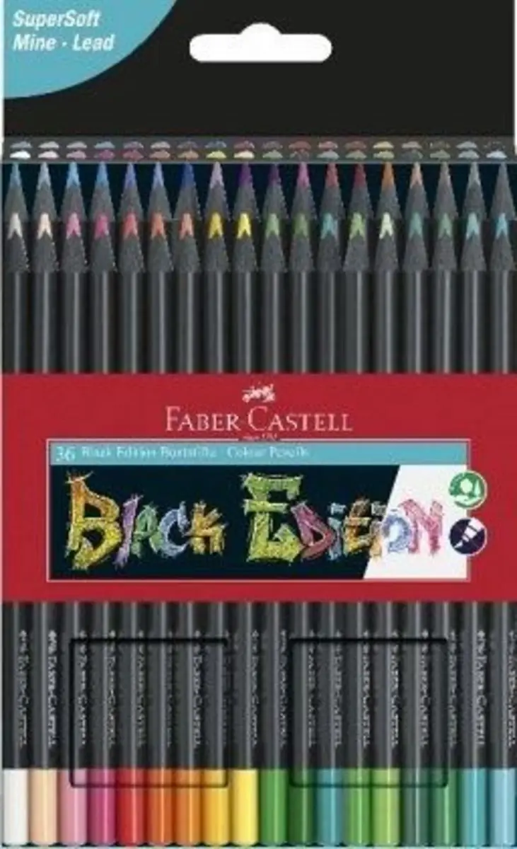 FABER-CASTELL Dreikant-Buntstifte Black Edition, 36er Etui (EAN: 4005401164364)