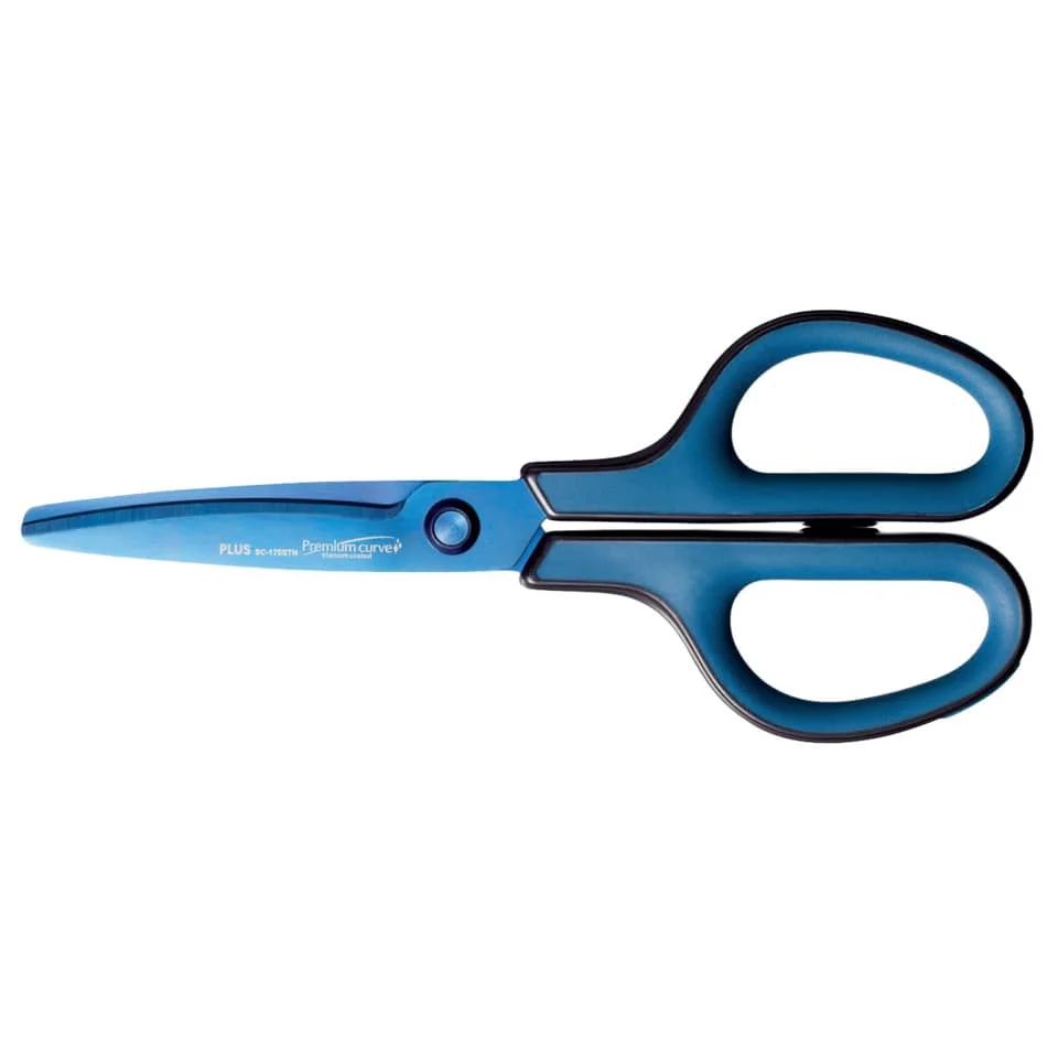 PLUS JAPAN Universalschere FITCUT CURVE Titanium, blau (EAN: 4977564675011)