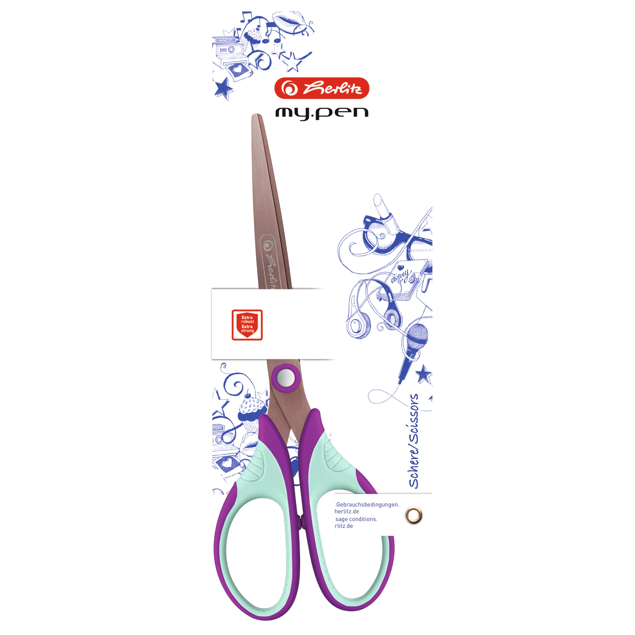 herlitz Schere my.pen, spitz, lila/minze (EAN: 4008110375267)