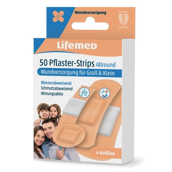 Lifemed Pflaster-Strips "Allround", hautfarben, 50er (EAN: 4251594200741)