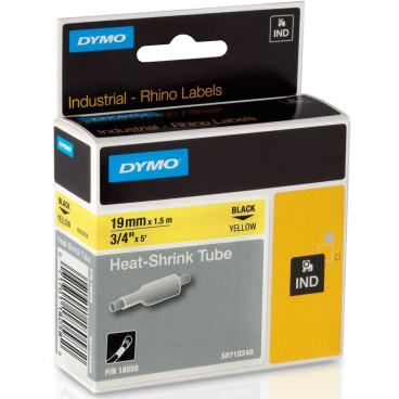 DYMO RHINO Heißschrumpfschlauch schwarz/gelb, 19 mm x 1,5 m (EAN: 0071701180582)