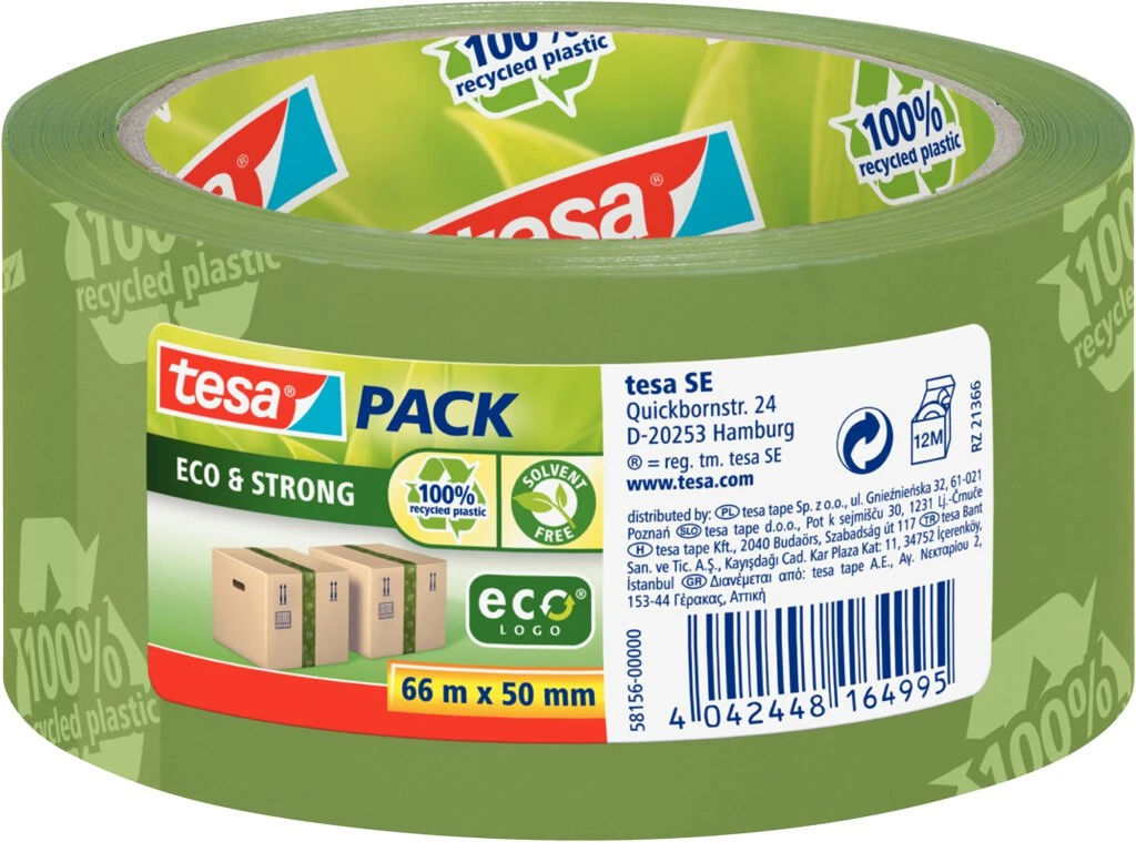 tesapack Verpackungsklebeband Eco & Strong, 50 mm x 66 m (EAN: 4042448164995)