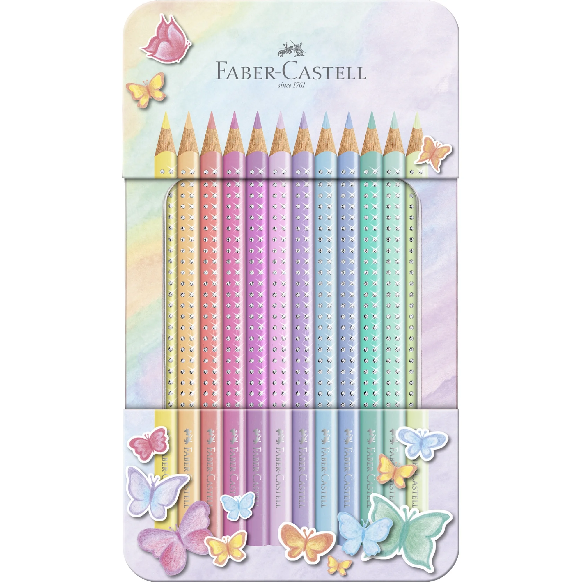 FABER-CASTELL Dreikant-Buntstifte SPARKLE PASTELL, 12er Etui (EAN: 4005402019106)