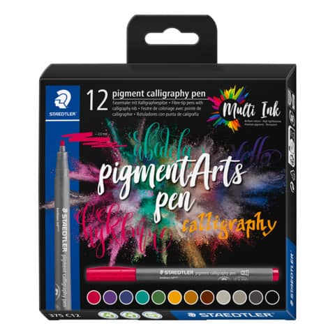 STAEDTLER Fasermaler pigment calligraphy pen, 12er Etui (EAN: 4007817098905)