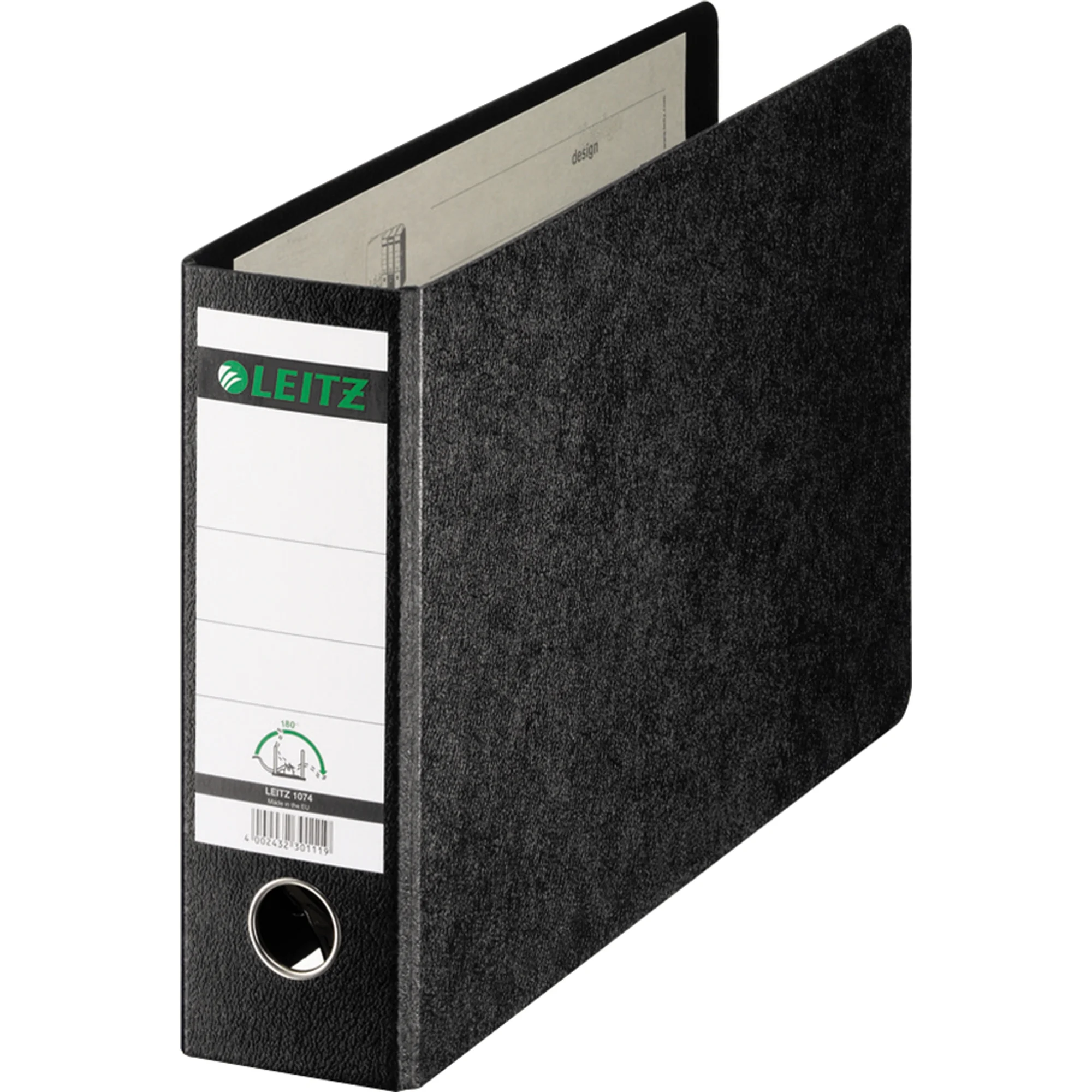 LEITZ Hartpappe-Ordner, 180 Grad, DIN A4 quer, 77 mm,schwarz (EAN: 4002432301119)