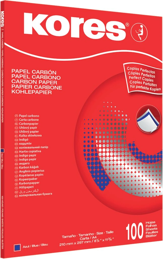 Kores Durchschreibepapier, DIN A4, blau, 100 Blatt (EAN: 9023800784780)