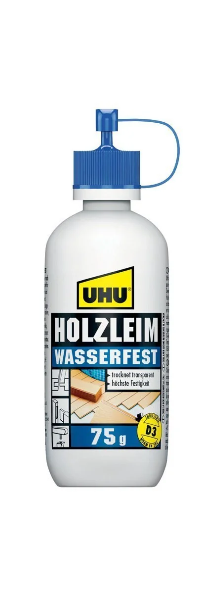 UHU Holzleim wasserfest D3, lösemittelfrei, 75 g Flasche (EAN: 4026700485103)