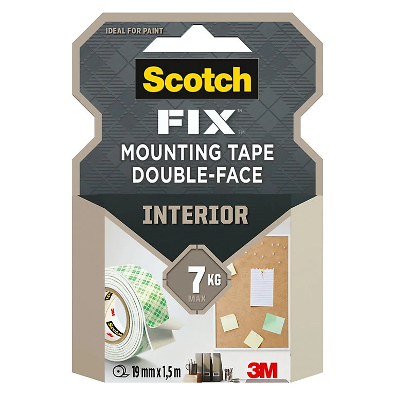 3M Scotch-Fix doppelseitiges Montageklebeband, 19 mm x 1,5 m (EAN: 4046719732203)