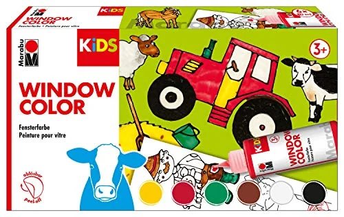 Marabu KiDS Window Color-Set "BAUERNHOF", 6 x 80 ml (EAN: 4007751721532)
