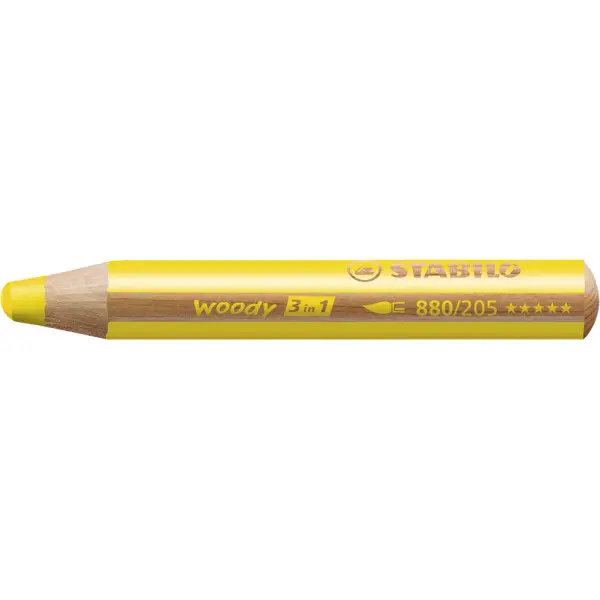 STABILO Multitalentstift woody 3 in 1, rund, gelb (EAN: 4006381115469)