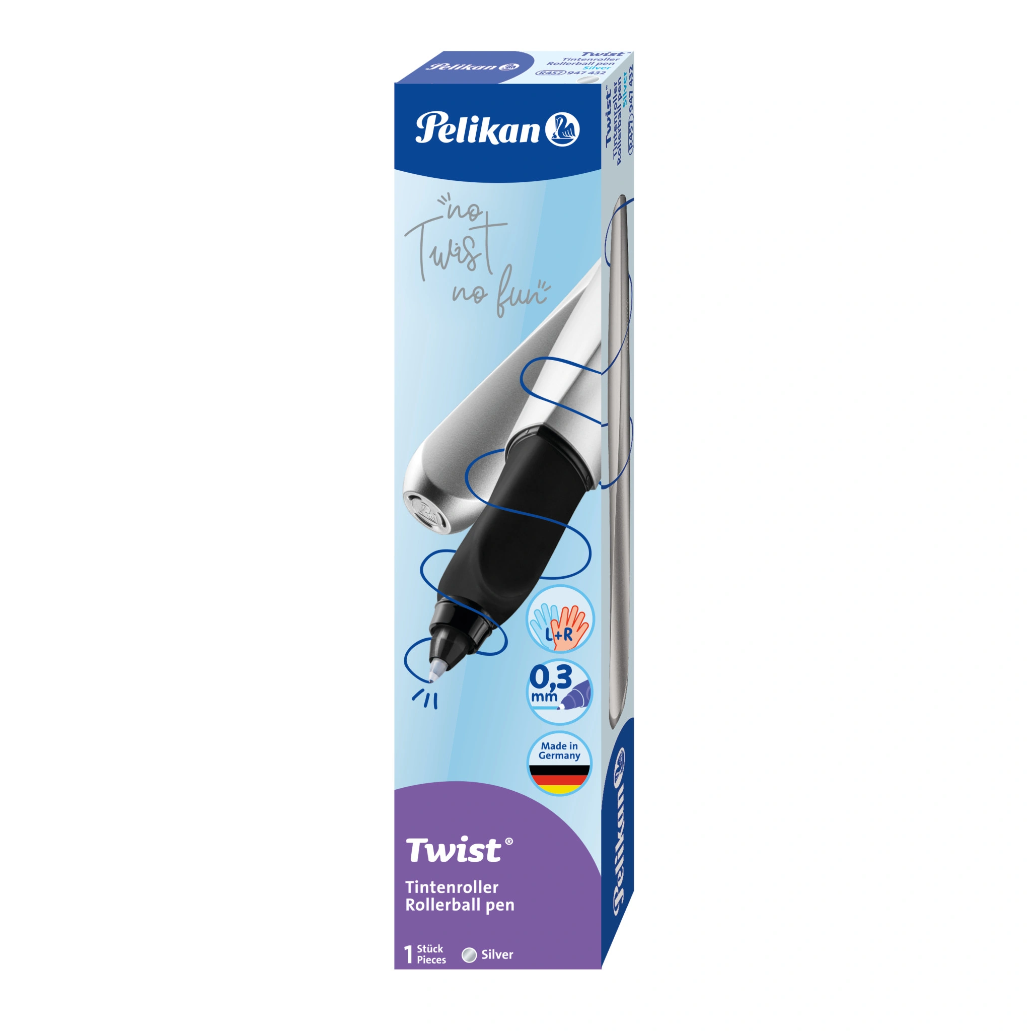 Pelikan Twist Tintenroller, silber/schwarz (EAN: 4012700947437)