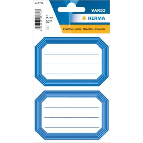 HERMA Buchetiketten, blaue Randgestaltung, 82 x 55 mm (EAN: 4008705057141)