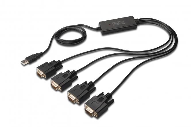 DIGITUS USB 2.0 - 4 x RS232 Adapterkabel, 1 MBit/Sek. (EAN: 4016032308539)