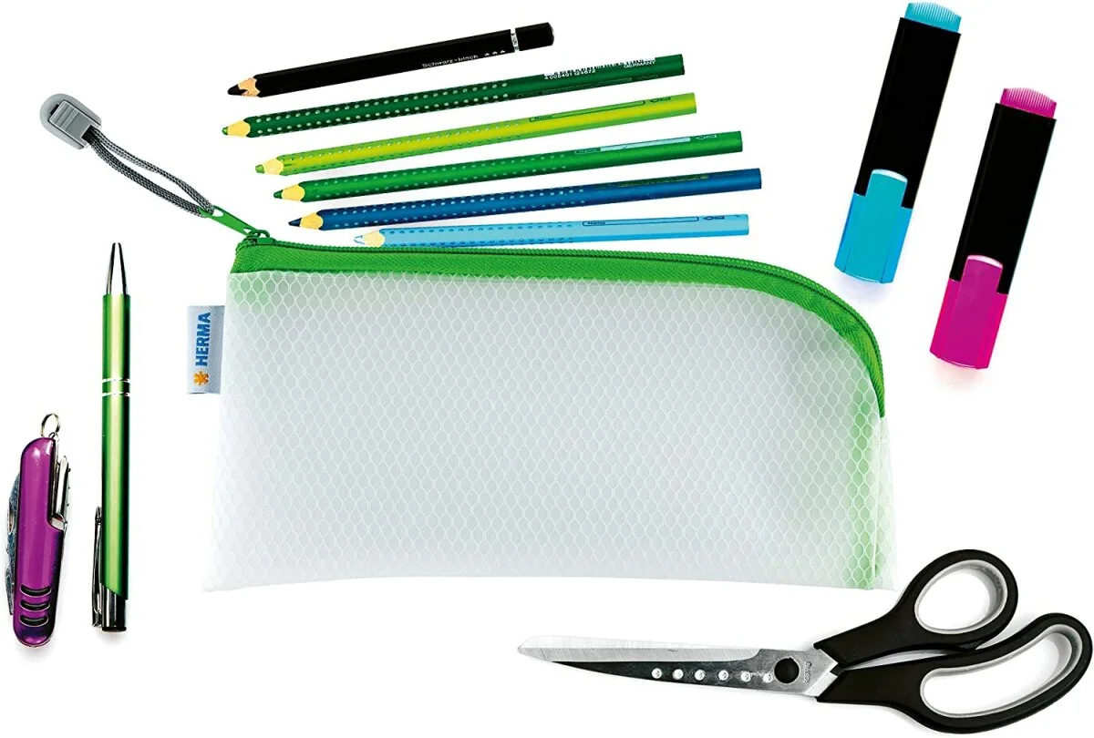 HERMA Reißverschlusstasche "Mesh Bags", 230 x 110 mm, grün (EAN: 4008705200042)