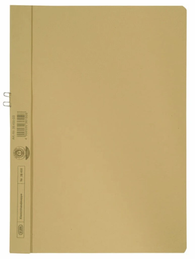 ELBA Klemmhandmappe, DIN A4, ohne Vorderdeckel, gelb (EAN: 4002030361508)