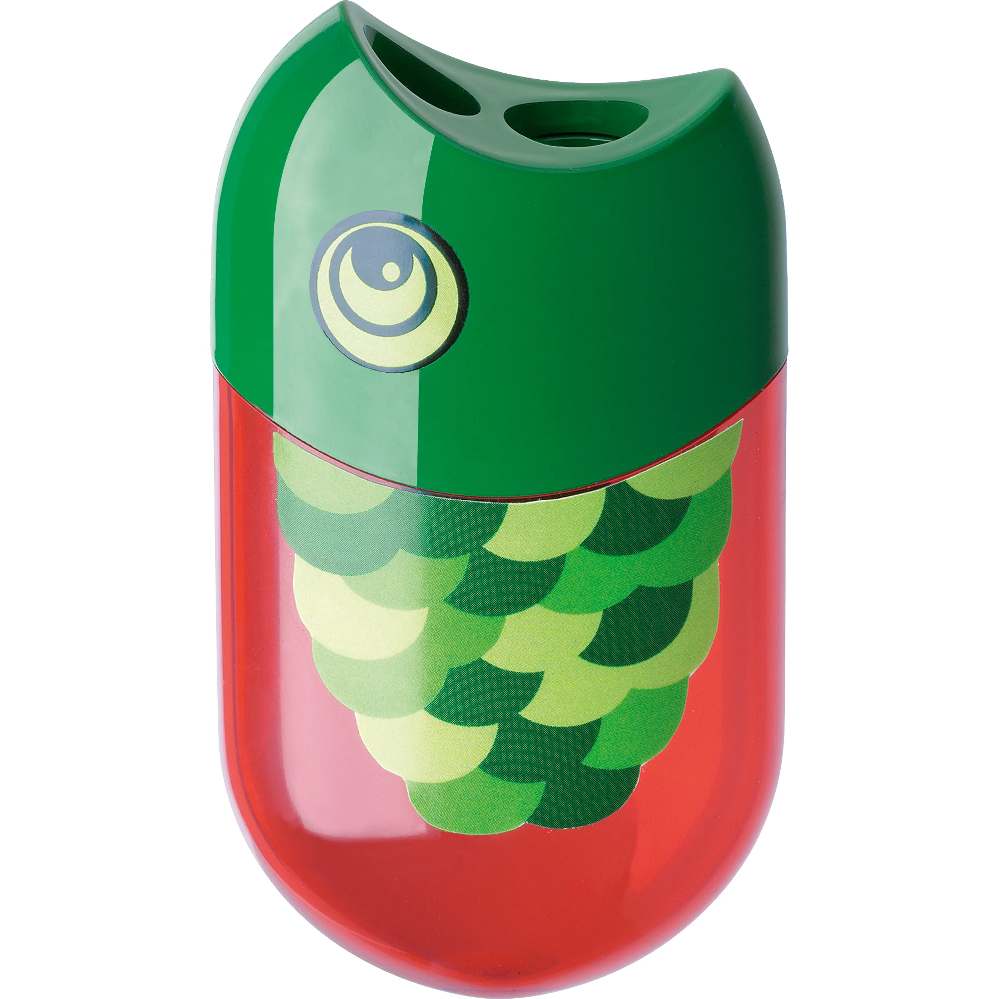 FABER-CASTELL Doppelspitzdose "Fisch", rot/grün (EAN: 6933256628602)