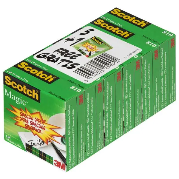 3M Scotch Klebefilm Magic 810, Promo-Pack, 19 mm x 33 m (EAN: 3134375259002)