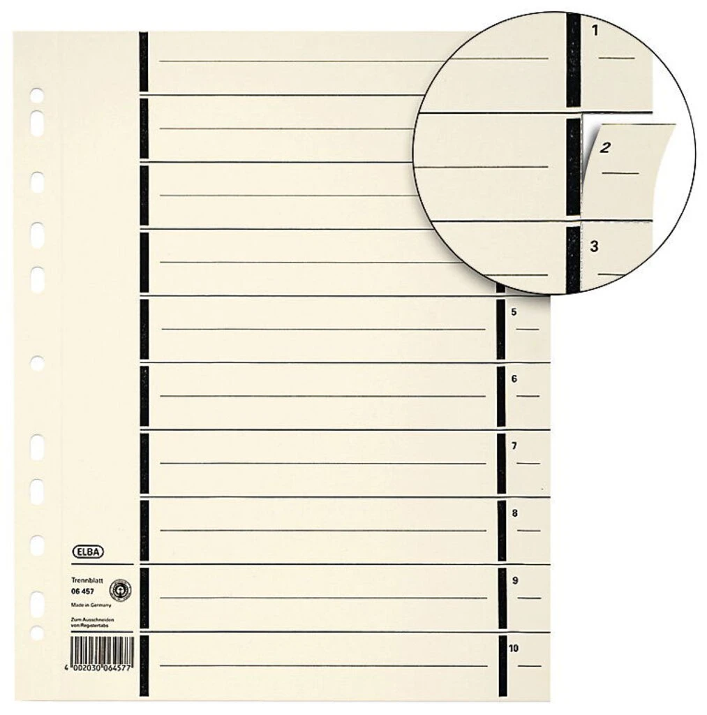 Oxford Trennblätter mit Perforation, DIN A4, chamois (EAN: 4002030013476)