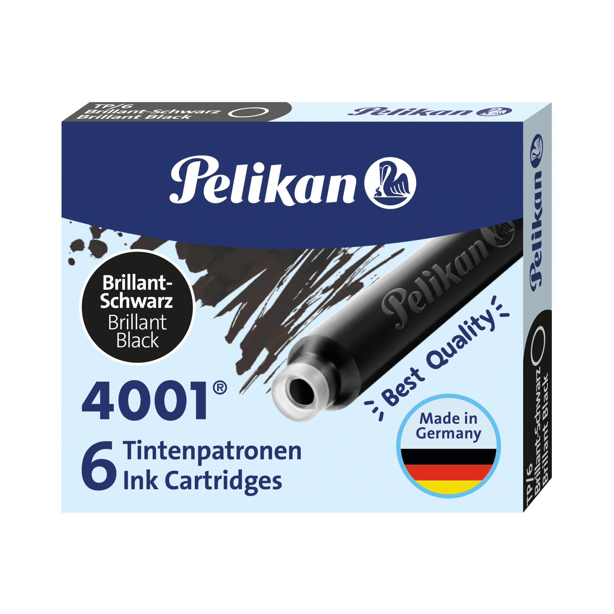Pelikan Standard-Tintenpatronen 4001 TP/6, brillant-schwarz (EAN: 4012700301215)