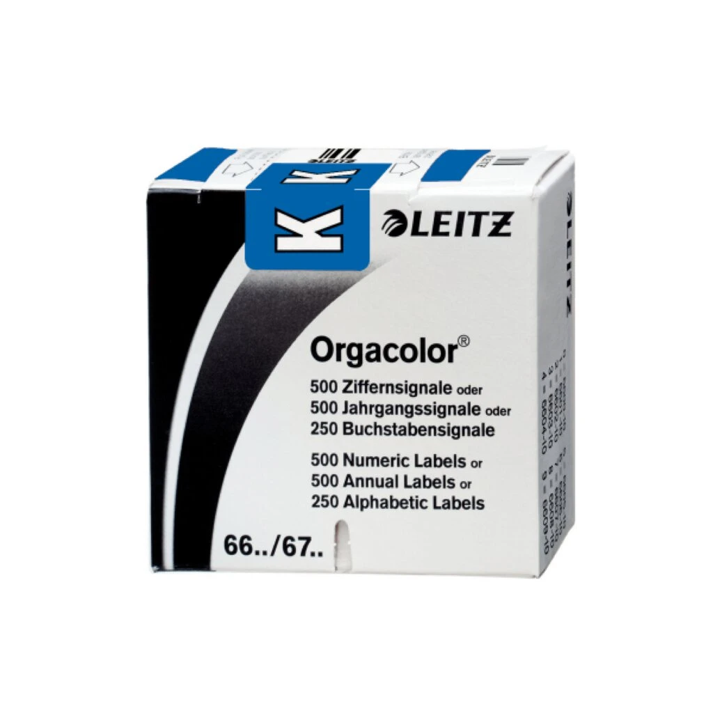 LEITZ Buchstabensignal Orgacolor "K", auf Rolle, dunkelblau (EAN: 4002432314164)