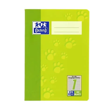 Oxford Schulheft, DIN A5, Lineatur 1 / liniert, 32 Blatt, hellgrün (EAN: 4006144941861)