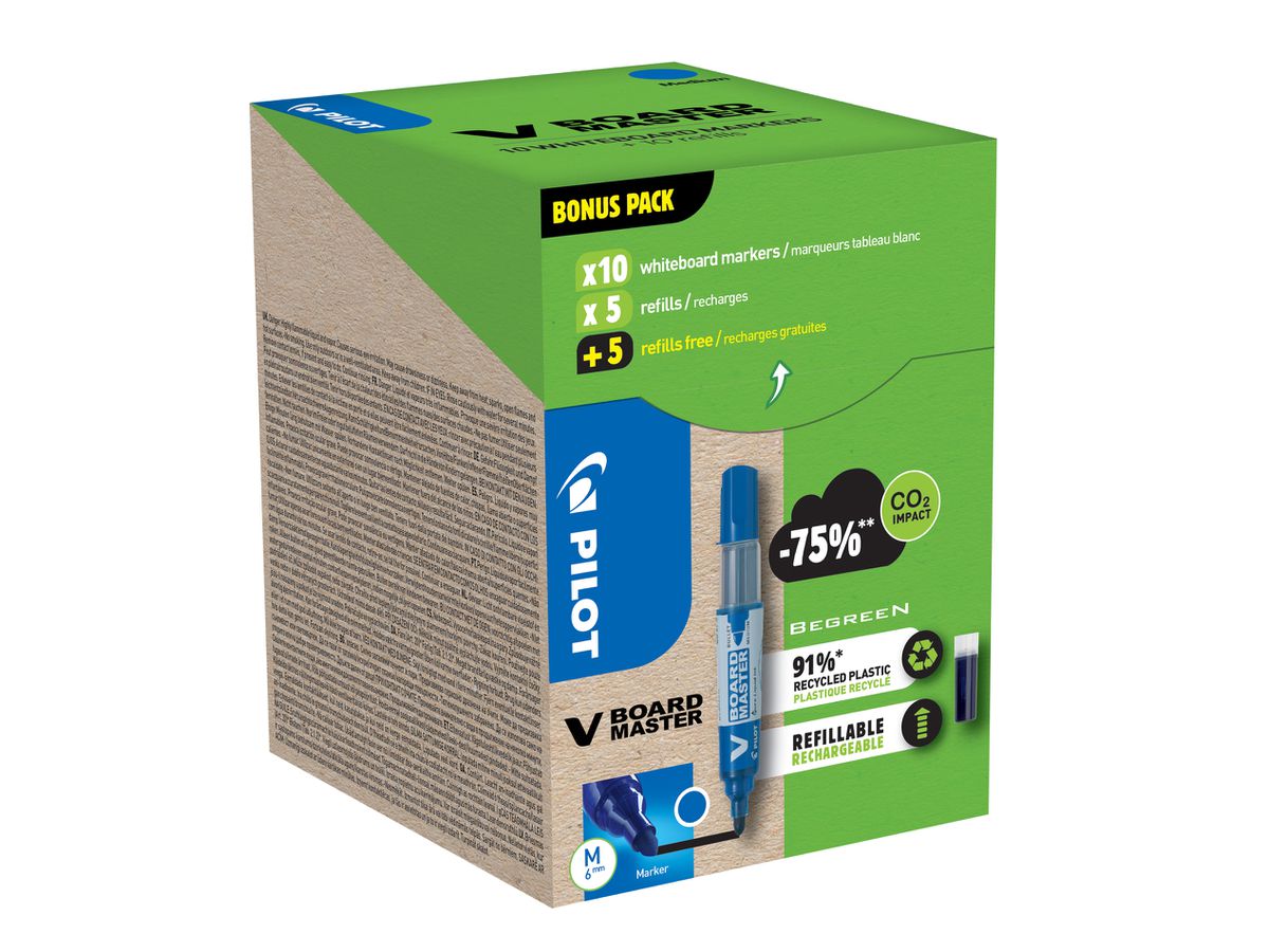 PILOT Whiteboard-Marker V BOARD MASTER, BONUS PACK, blau (EAN: 3131910556282)