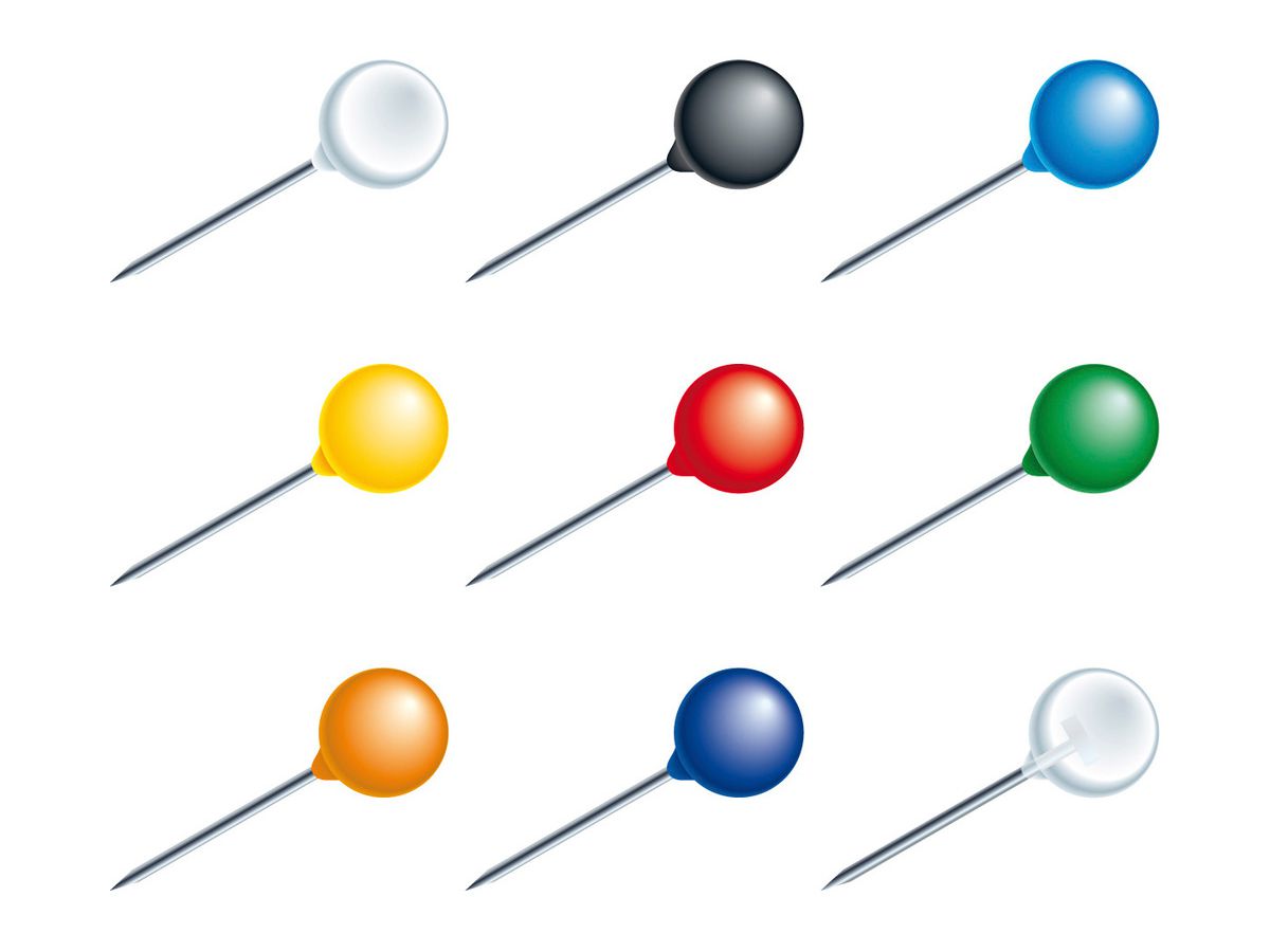 EXACOMPTA Markierungsnadeln, Größe: 6 mm, farbig sortiert (EAN: 3364220143754)