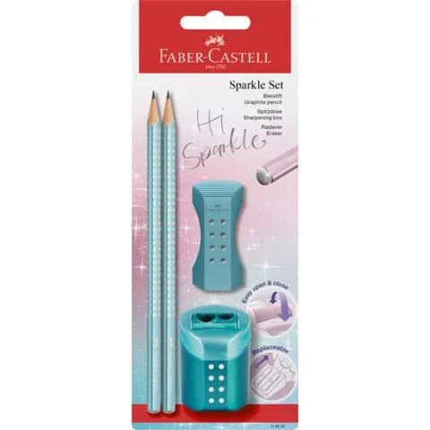 FABER-CASTELL Schreibset GRIP SPARKLE, mintgrün (EAN: 4005401182979)