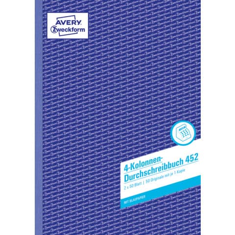 AVERY Zweckform Formularbuch "4 Kolonnen-Durchschreibbuch" (EAN: 4004182004524)