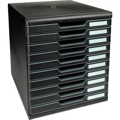 EXACOMPTA Schubladenbox MODULO A4, 10 Schübe, schwarz (EAN: 9002493422704)