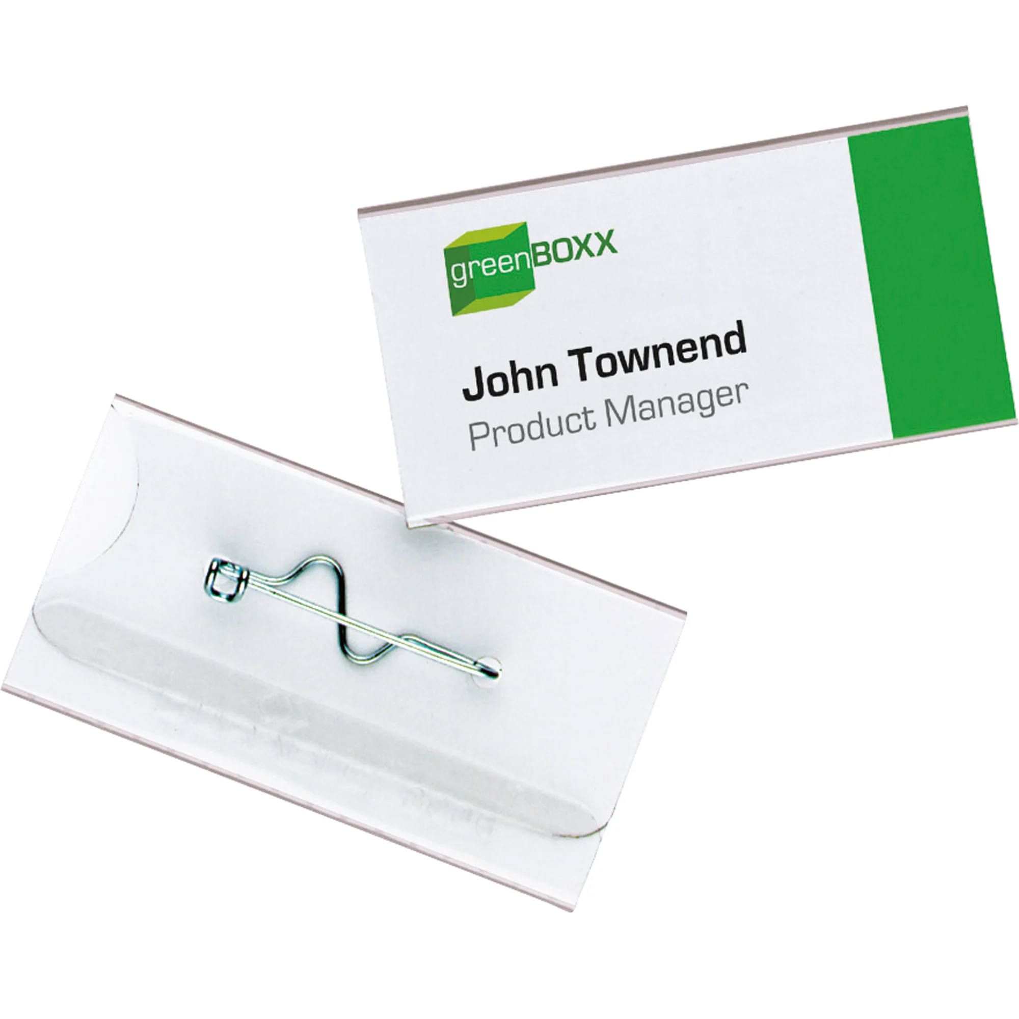 DURABLE Namensschild, mit Wellennadel, 60 x 30 mm, transparent (EAN: 4005546810065)