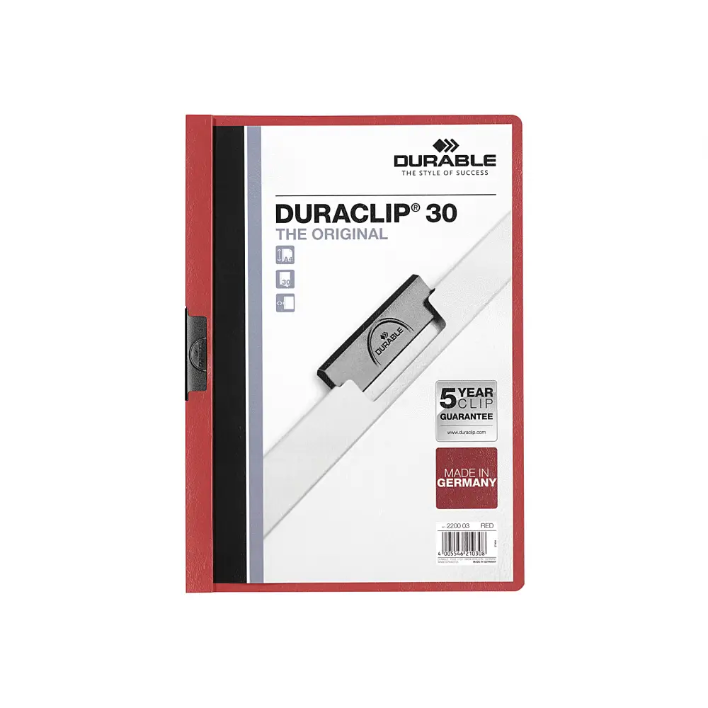 DURABLE Klemmhefter DURACLIP ORIGINAL 30, DIN A4, rot (EAN: 4005546210308)