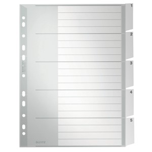 LEITZ Kunststoff-Register, blanko, A4 Überbreite, 5-teilig (EAN: 4002432341535)