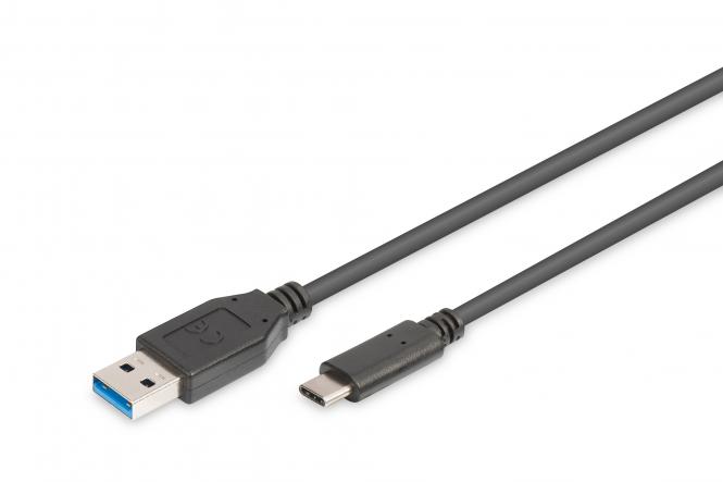 DIGITUS USB 3.0 Anschlusskabel, USB-C - USB-A, 1,0 m (EAN: 4016032368731)