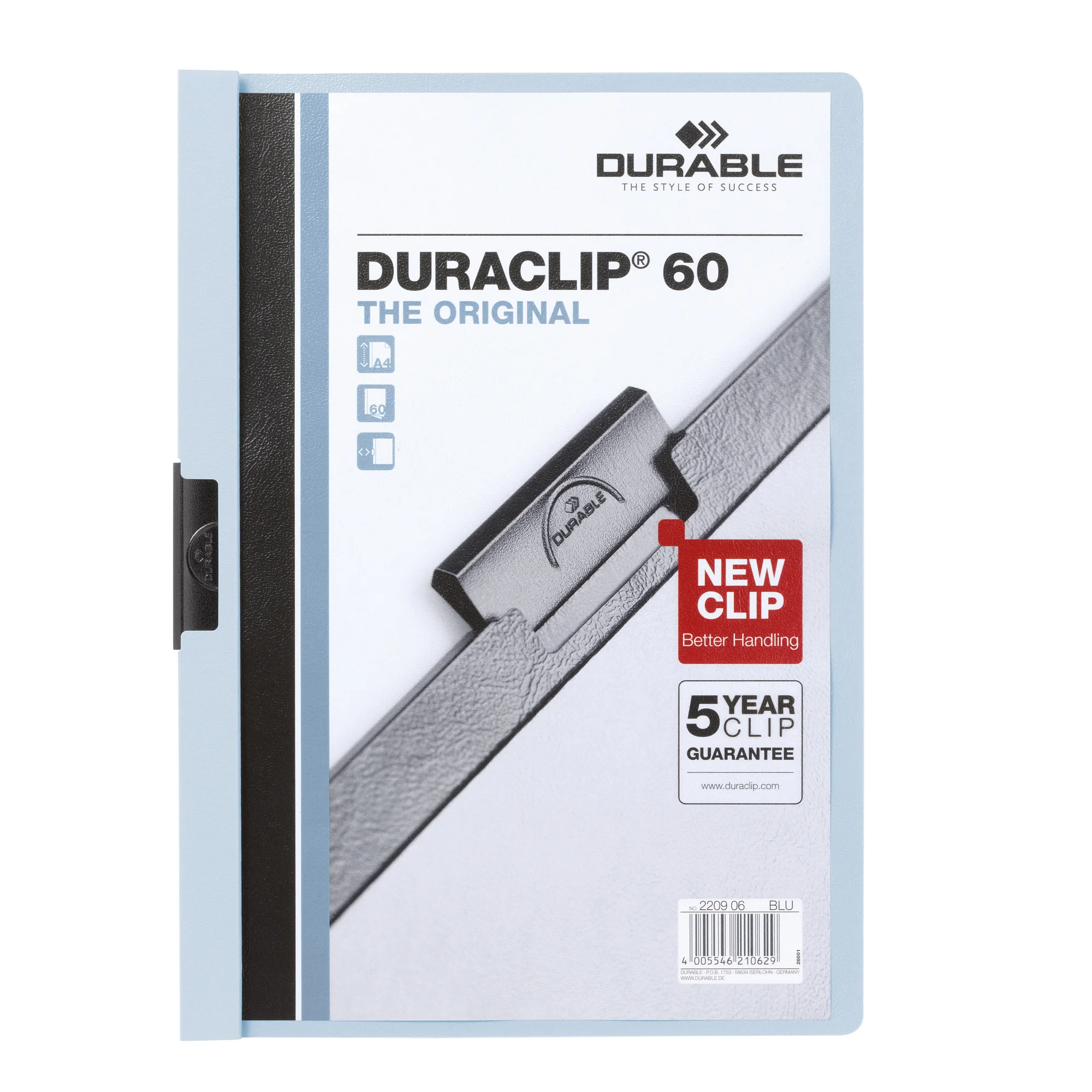 DURABLE Klemmhefter DURACLIP ORIGINAL 60, DIN A4, blau (EAN: 4005546210629)