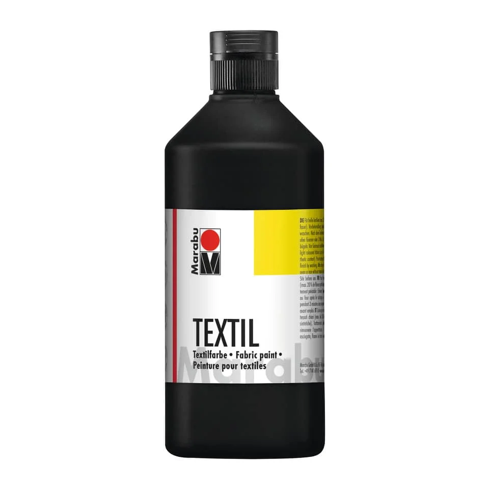 Marabu Textilfarbe "Textil", schwarz, 500 ml, Flasche (EAN: 4007751010018)