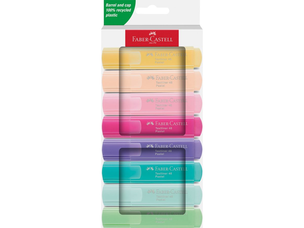 FABER-CASTELL Textmarker TEXTLINER 46 PASTELL, 8er Etui (EAN: 4005402546589)
