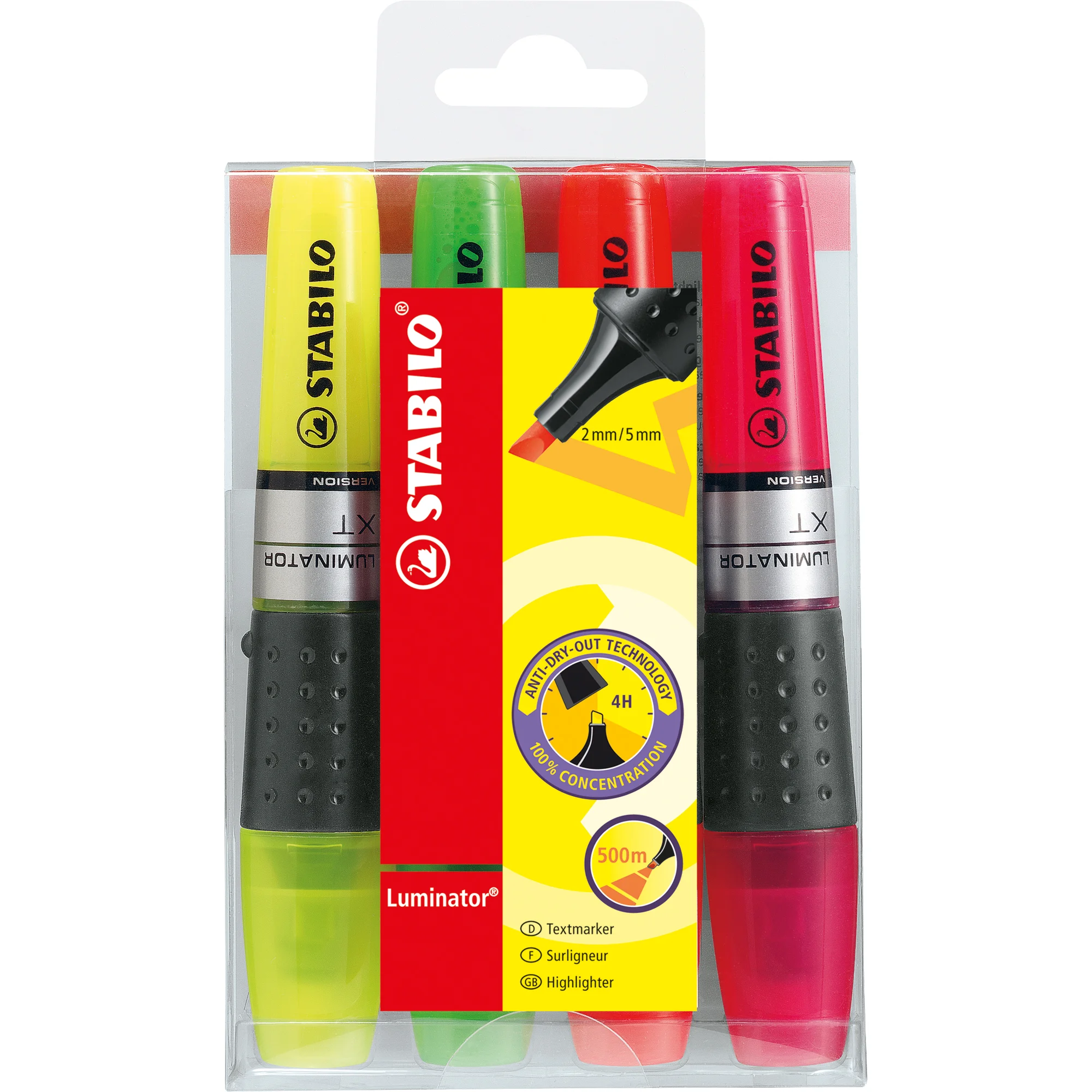 STABILO Textmarker LUMINATOR, 4er PET-Etui (EAN: 4006381155045)