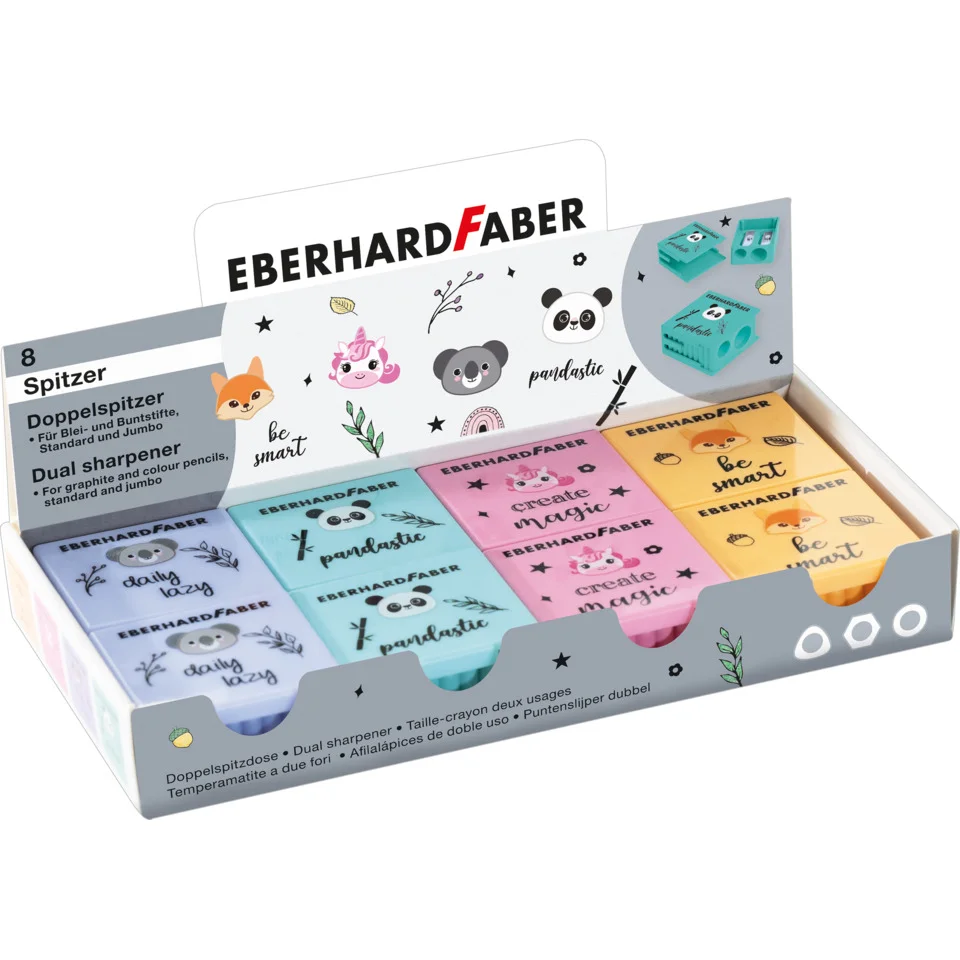 EBERHARD FABER Doppel-Spitzdose Animal, 8er Display (EAN: 4087205851541)