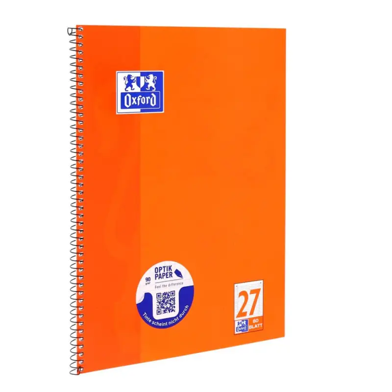 Oxford Collegeblock, DIN A4+, liniert, 80 Blatt, orange (EAN: 4006144921238)